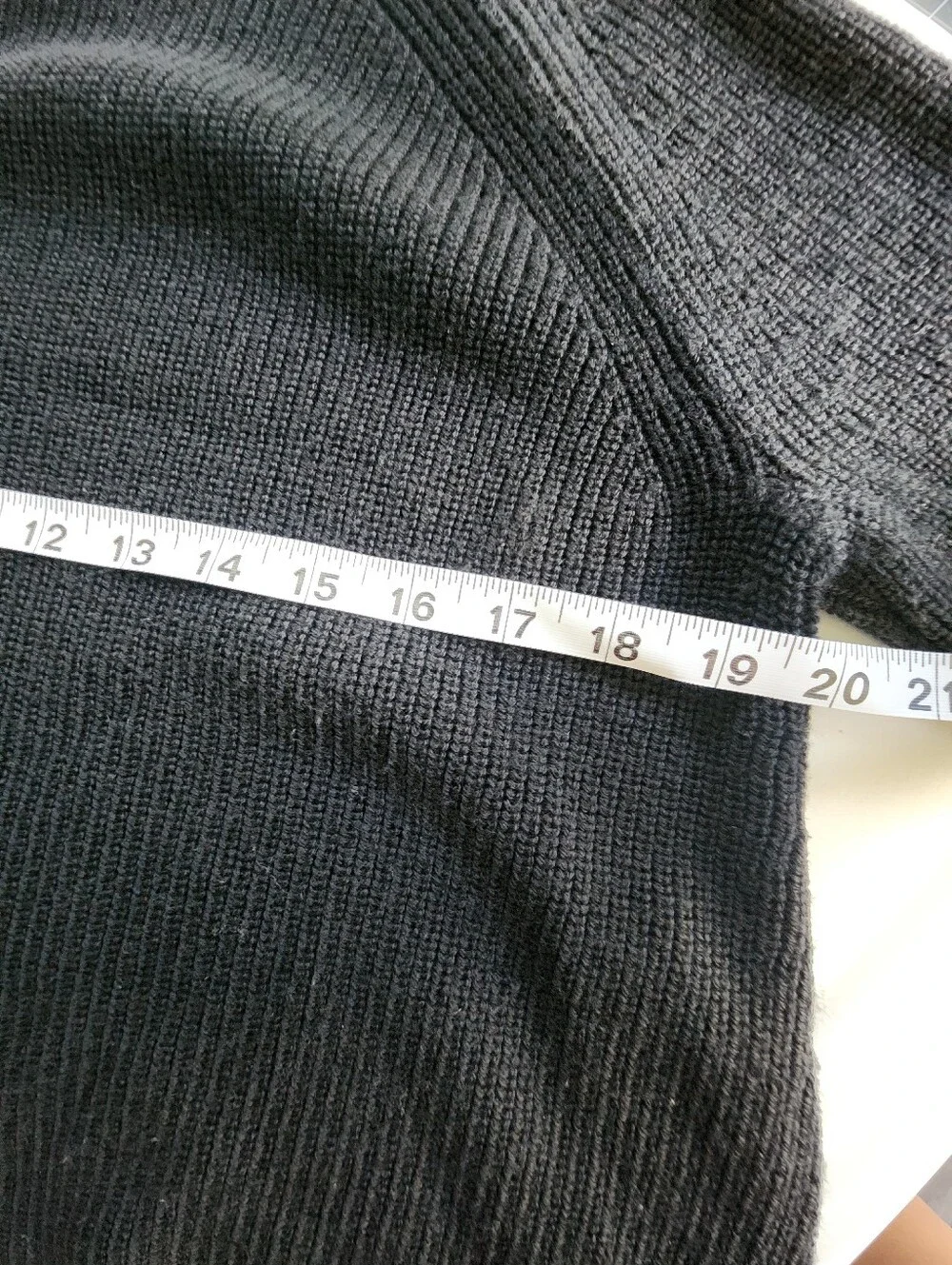 EILEEN FISHER Black Knit Color Block Long Sleeve Crew Neck Sweater Size XS